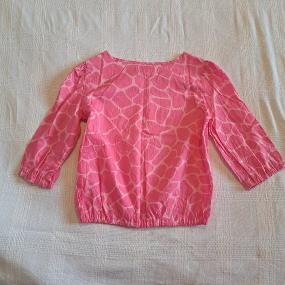 Lilly Pulitzer girls size 4 2 tone pink giraffe print top - Picture 2 of 3